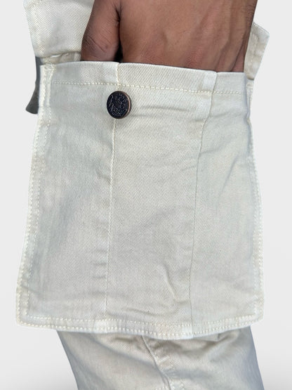 Men’s Beige 6-Pocket Comfort Fit Cargo