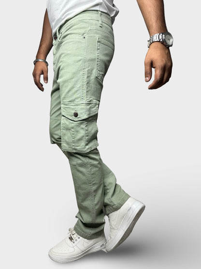 Men’s Sea Green 6-Pocket Comfort Fit Cargo