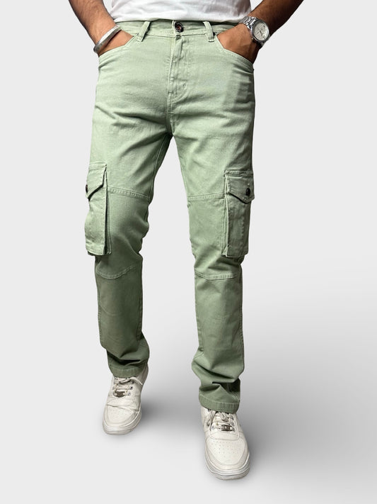 Men’s Sea Green 6-Pocket Comfort Fit Cargo
