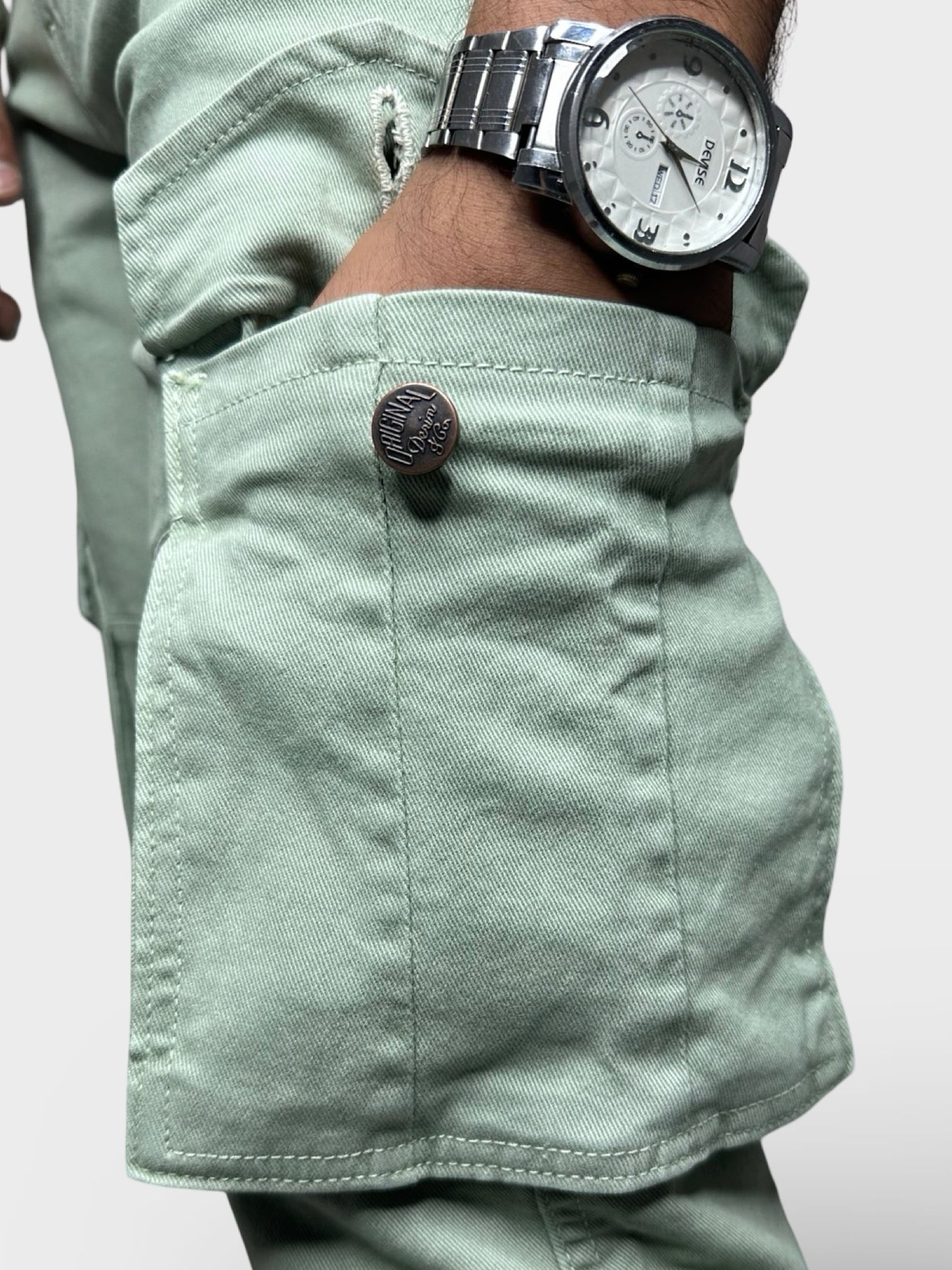 Men’s Sea Green 6-Pocket Comfort Fit Cargo