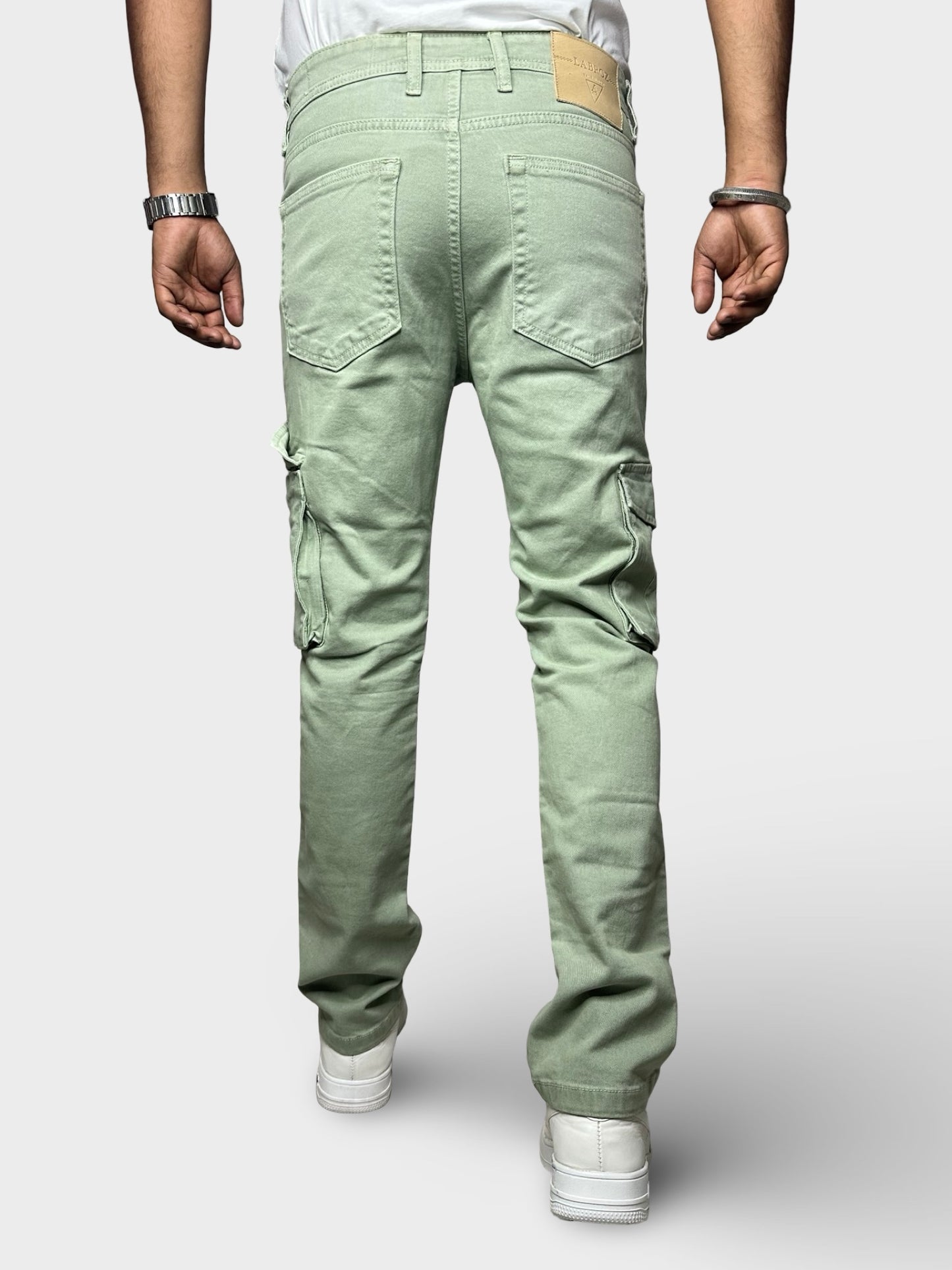 Men’s Sea Green 6-Pocket Comfort Fit Cargo