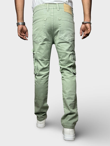 Men’s Sea Green 6-Pocket Comfort Fit Cargo