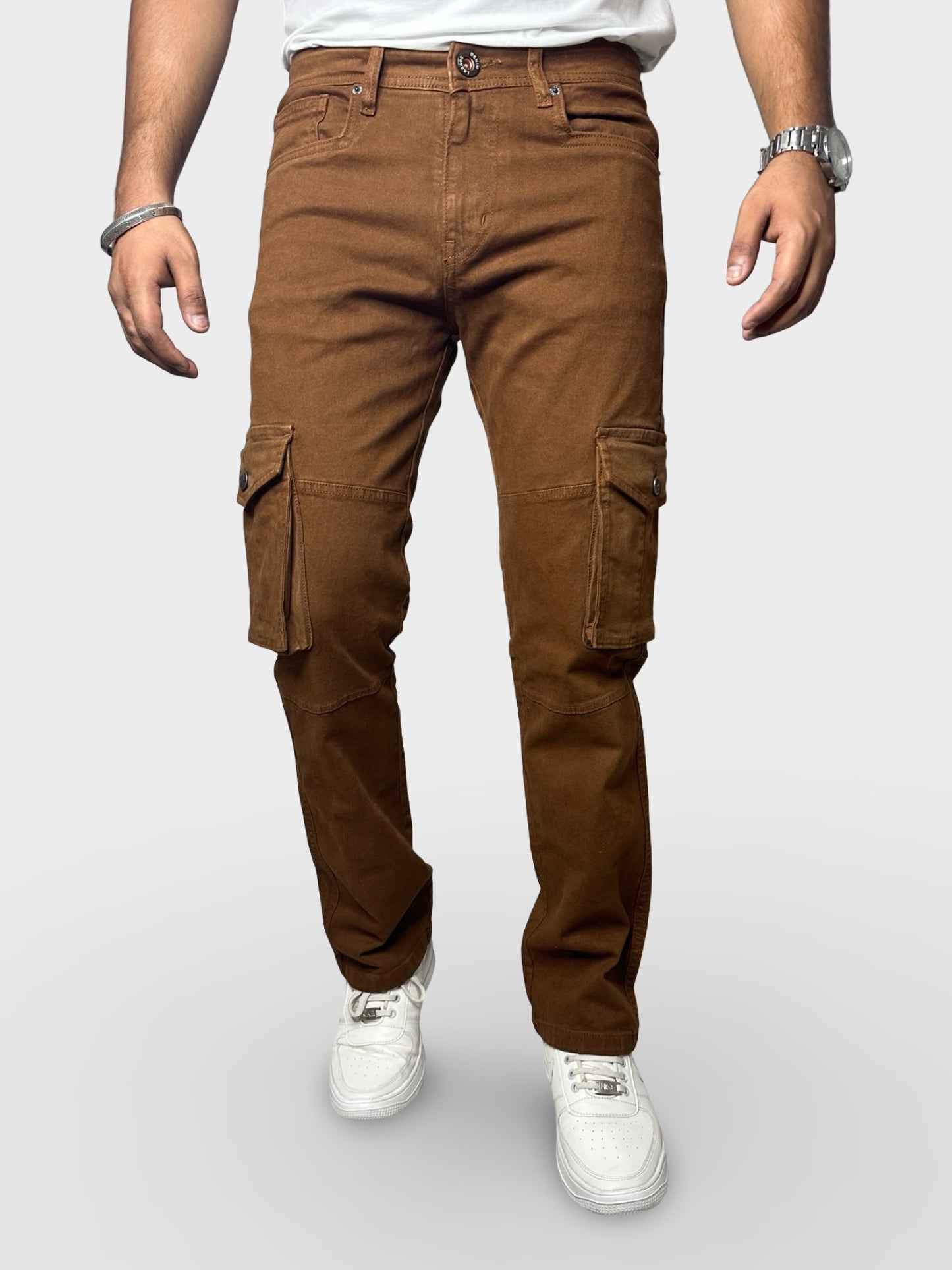 Men’s Brown 6-Pocket Comfort Fit Cargo
