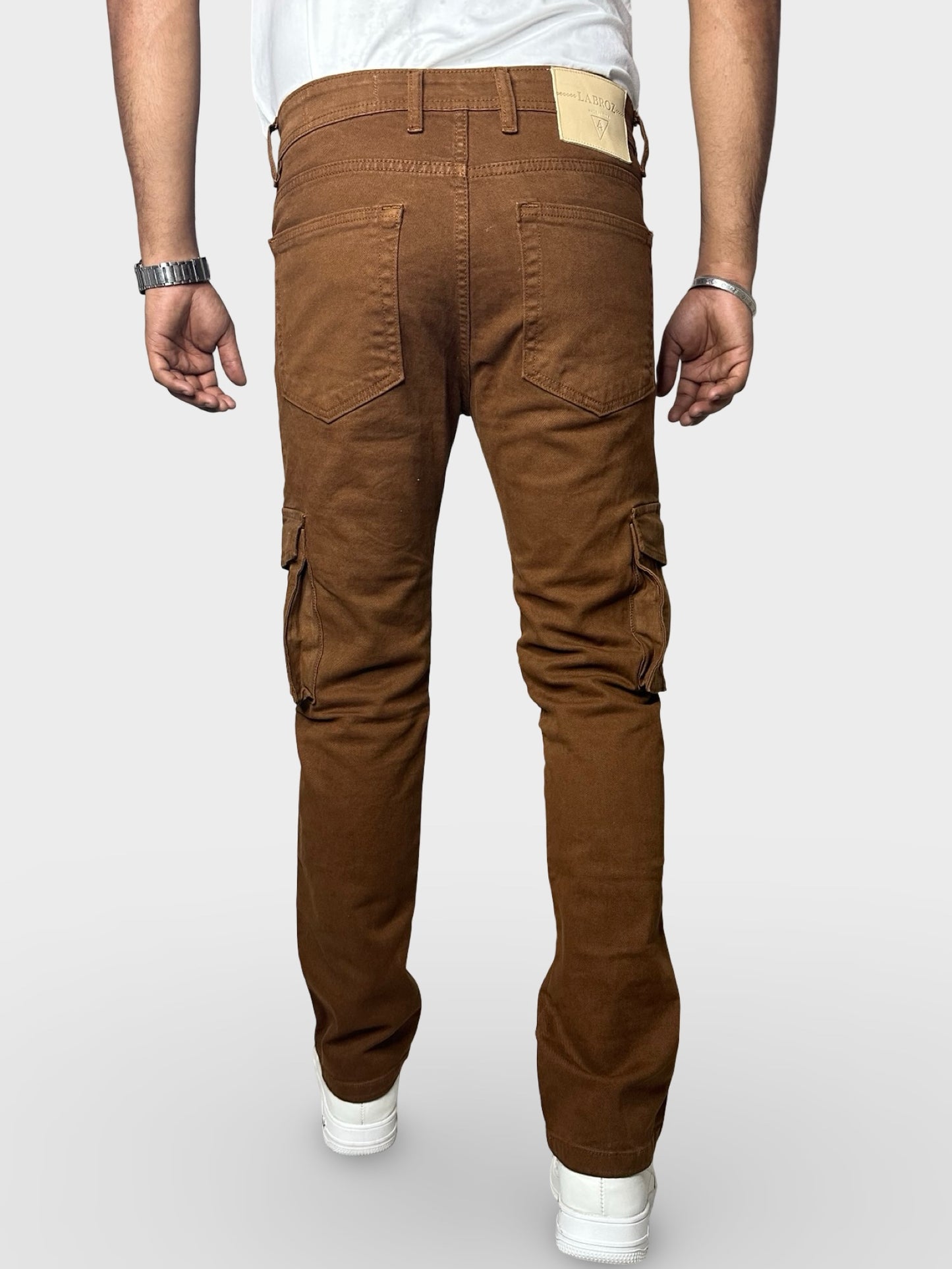 Men’s Brown 6-Pocket Comfort Fit Cargo