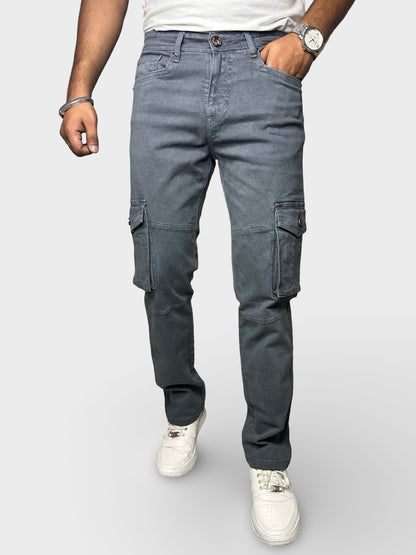 Men’s Grey 6-Pocket Comfort Fit Cargo