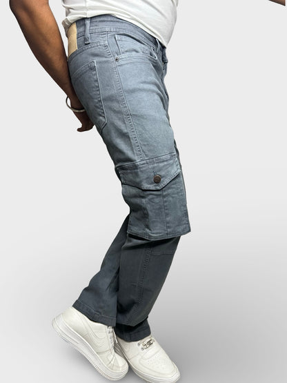 Men’s Grey 6-Pocket Comfort Fit Cargo