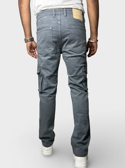 Men’s Grey 6-Pocket Comfort Fit Cargo