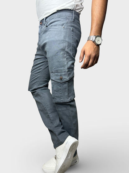 Men’s Grey 6-Pocket Comfort Fit Cargo