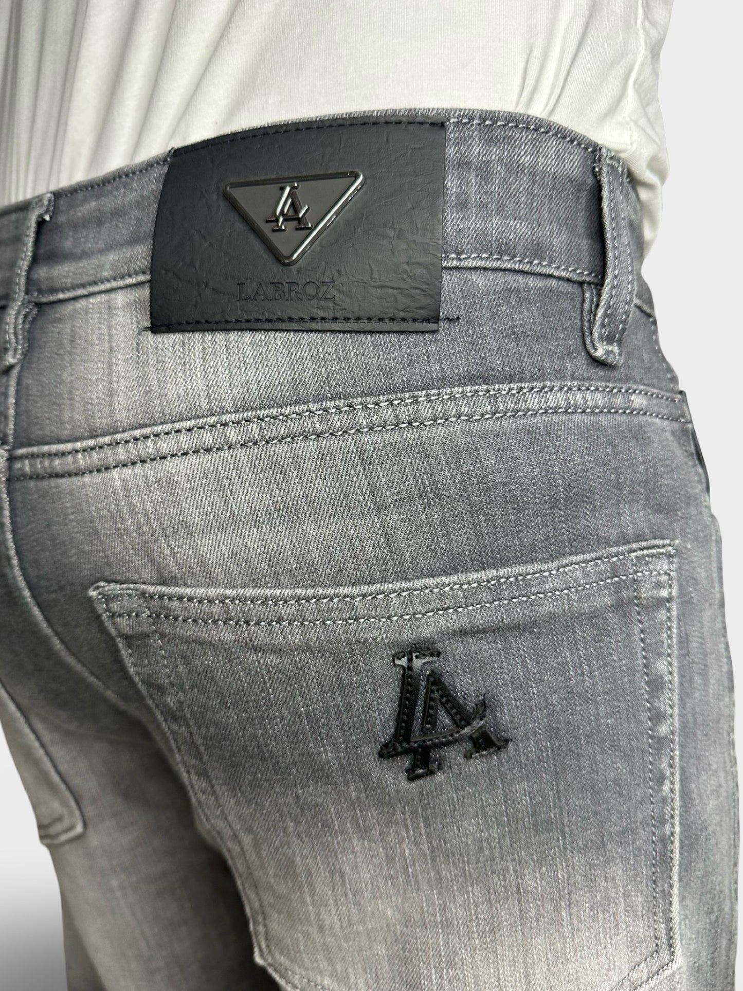 Men's Straight Fit Grey Faded Jeans