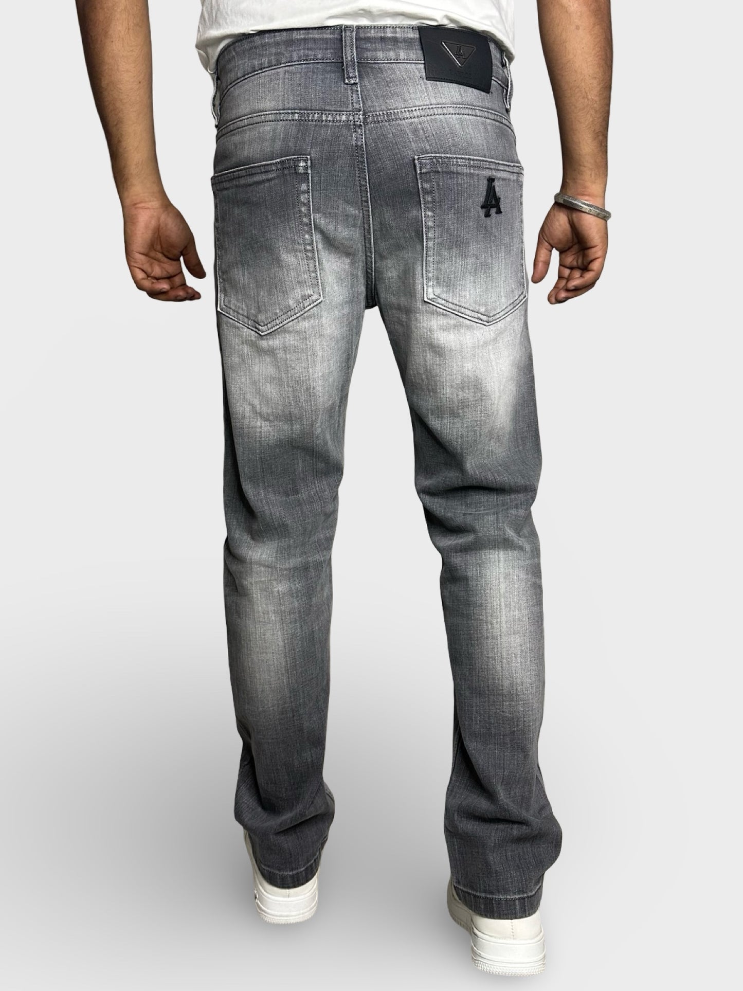 Men's Straight Fit Grey Faded Jeans