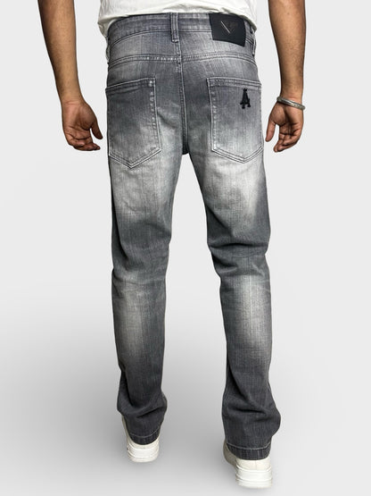 Men's Straight Fit Grey Faded Jeans