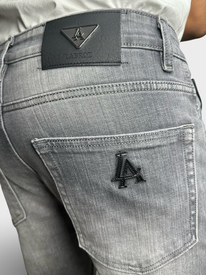 Men's Straight Fit Ice Grey Faded Jeans