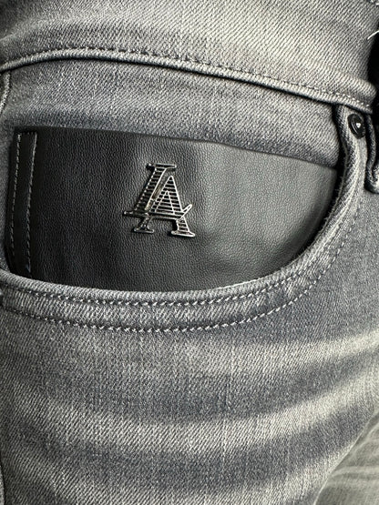 Men's Straight Fit Grey Faded Jeans