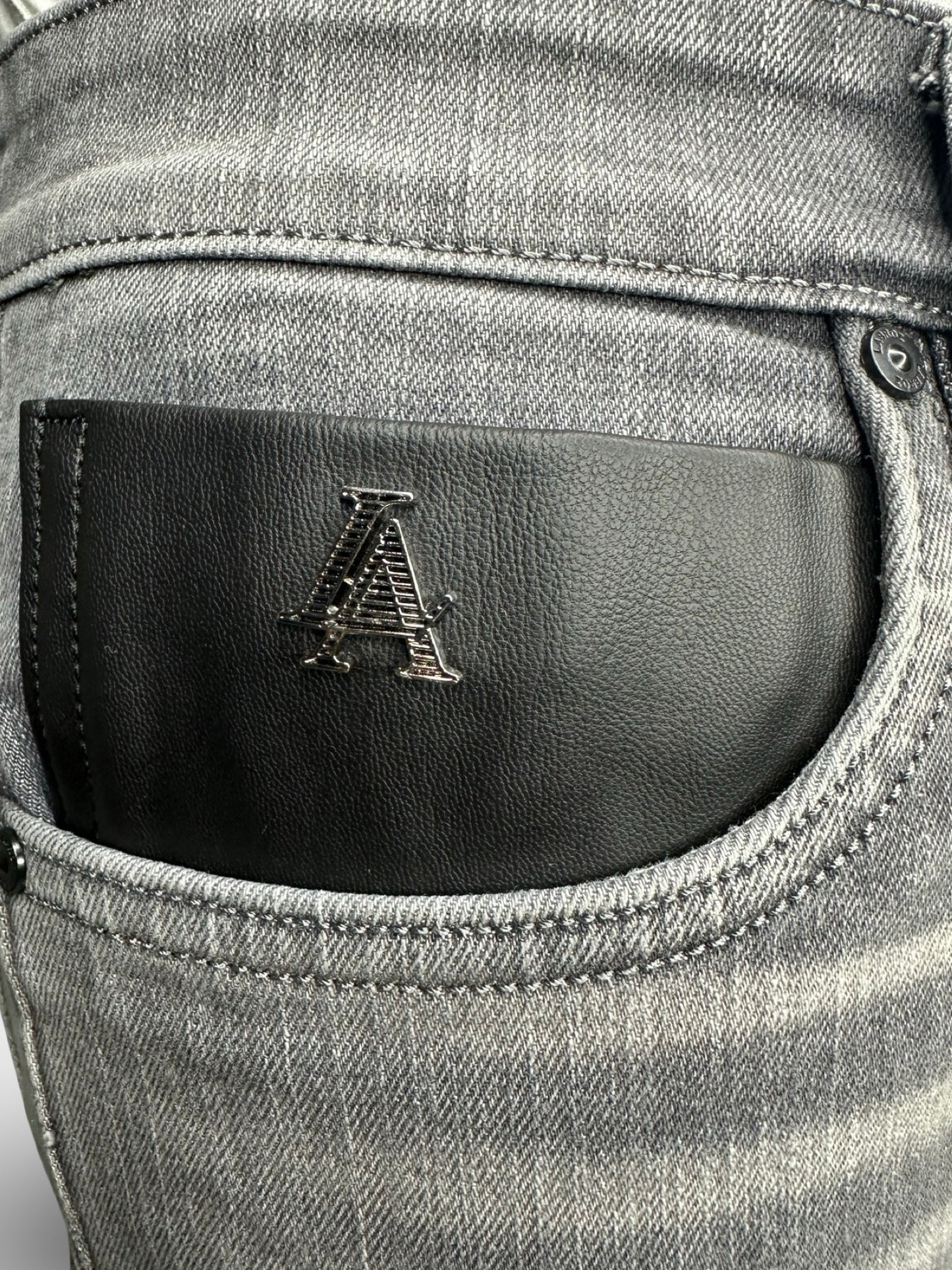 Men's Straight Fit Ice Grey Faded Jeans