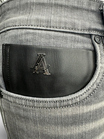 Men's Straight Fit Ice Grey Faded Jeans