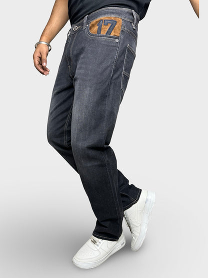 Men's Washed Black Comfort Fit Premium Finish Jeans