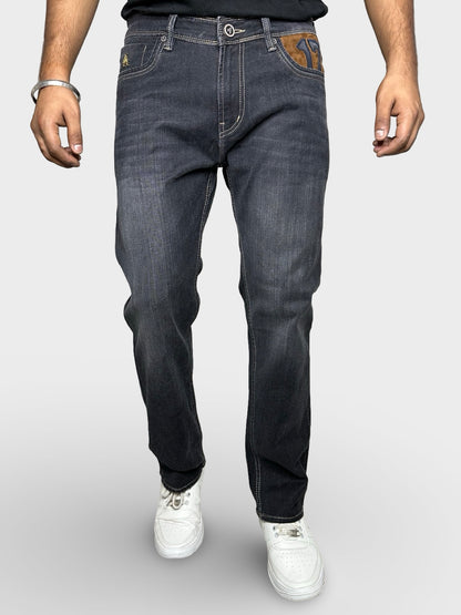 Men's Washed Black Comfort Fit Premium Finish Jeans