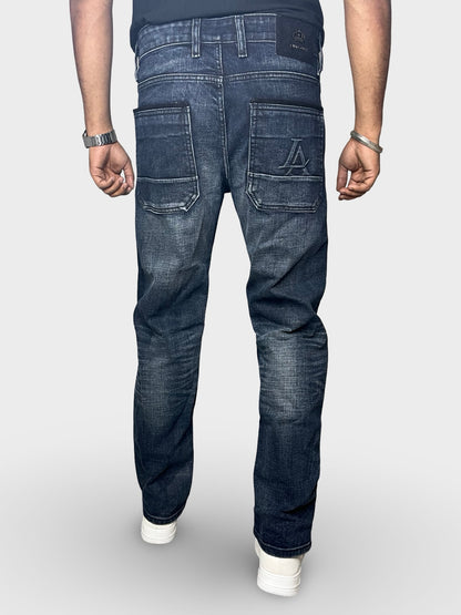 Men’s Straight Fit Jeans with Premium Finish and Faded Detailing
