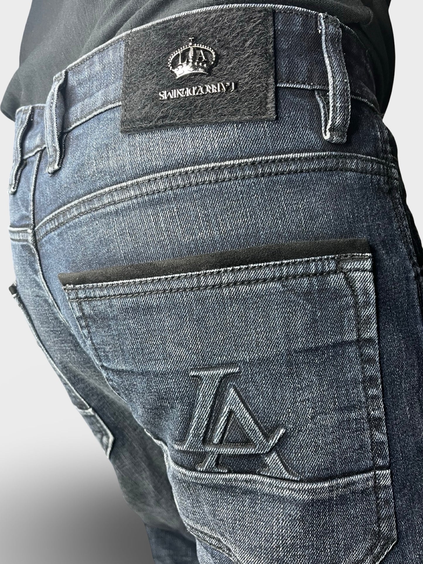 Men’s Straight Fit Jeans with Premium Finish and Faded Detailing