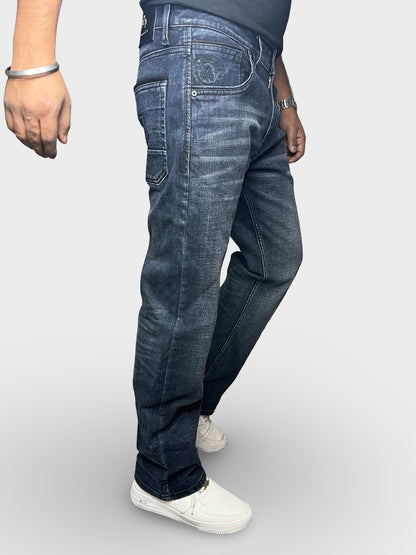 Men’s Straight Fit Jeans with Premium Finish and Faded Detailing