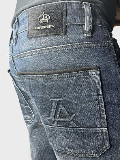 Men’s Straight Fit Jeans with Premium Finish and Faded Detailing