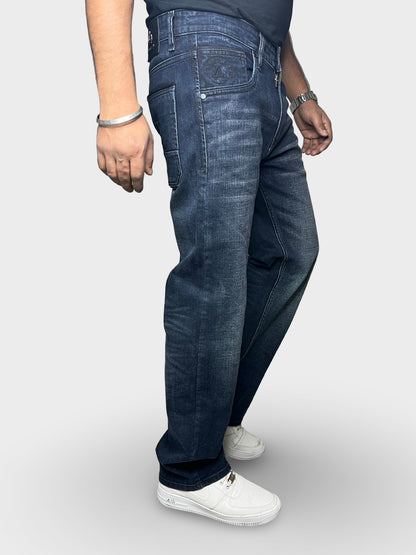 Men’s Straight Fit Jeans with Premium Finish and Faded Detailing