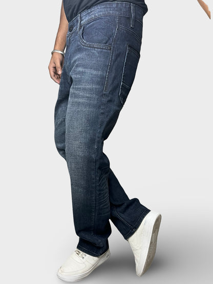 Men’s Straight Fit Jeans with Premium Finish and Faded Detailing