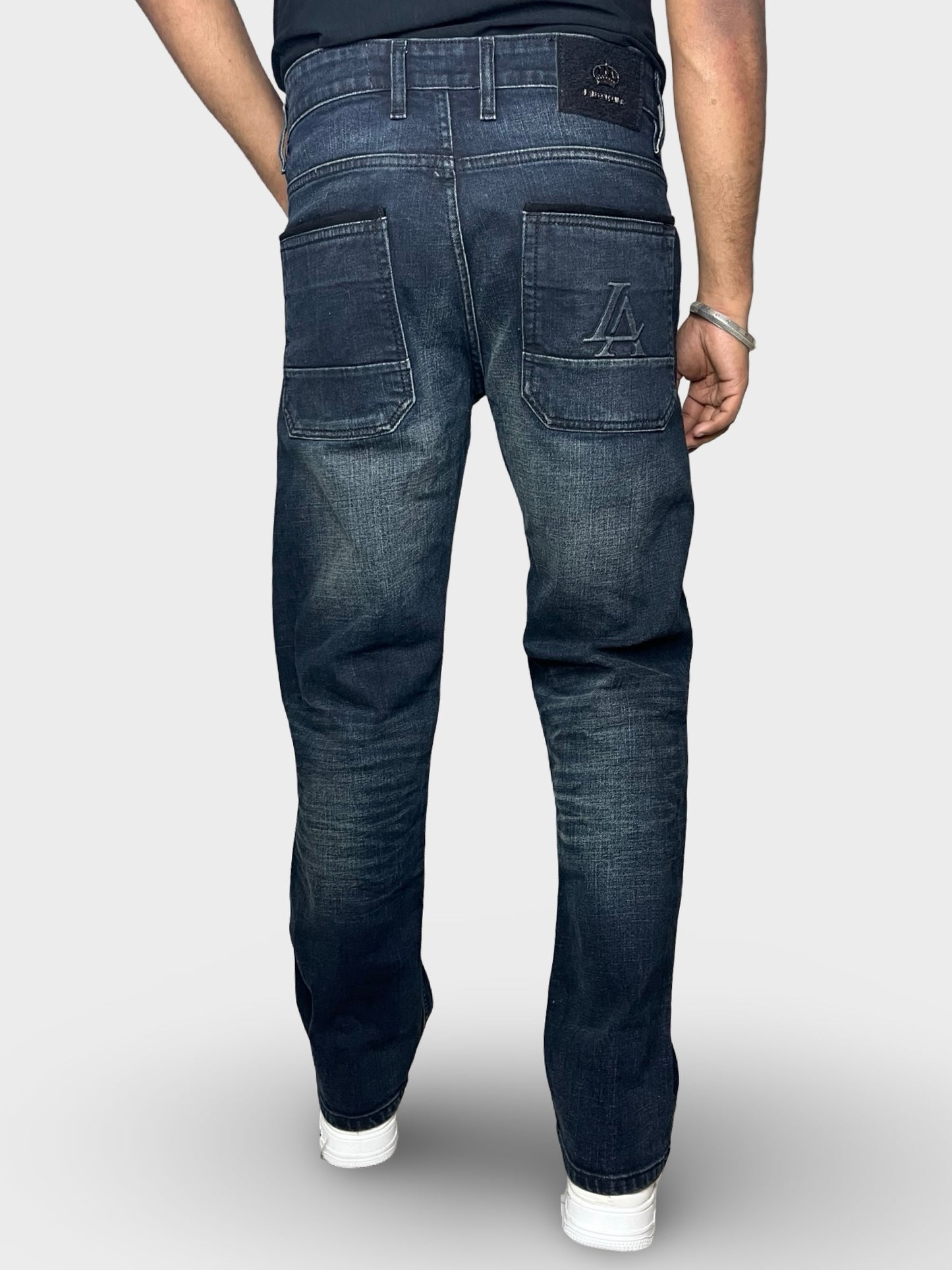 Men’s Straight Fit Jeans with Premium Finish and Faded Detailing