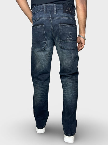 Men’s Straight Fit Jeans with Premium Finish and Faded Detailing