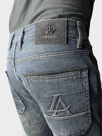 Men’s Straight Fit Jeans with Premium Finish and Faded Detailing