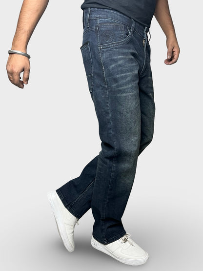Men’s Straight Fit Jeans with Premium Finish and Faded Detailing