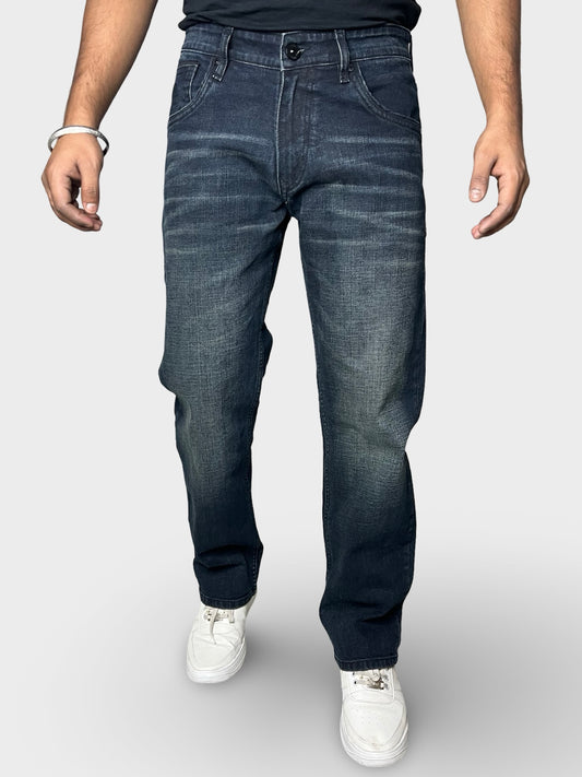 Men’s Straight Fit Jeans with Premium Finish and Faded Detailing