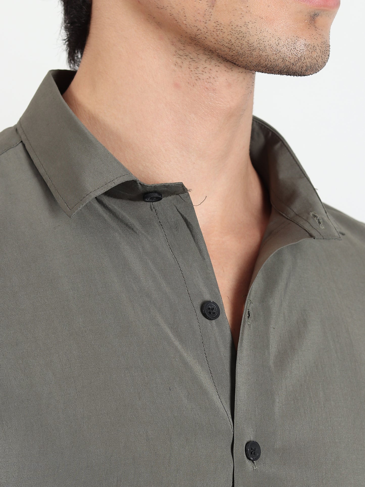 DARK GREEN SOLID SLIM FIT SHIRT