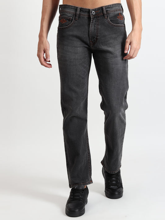 CHARCOAL GREY COMFORT FIT JEANS