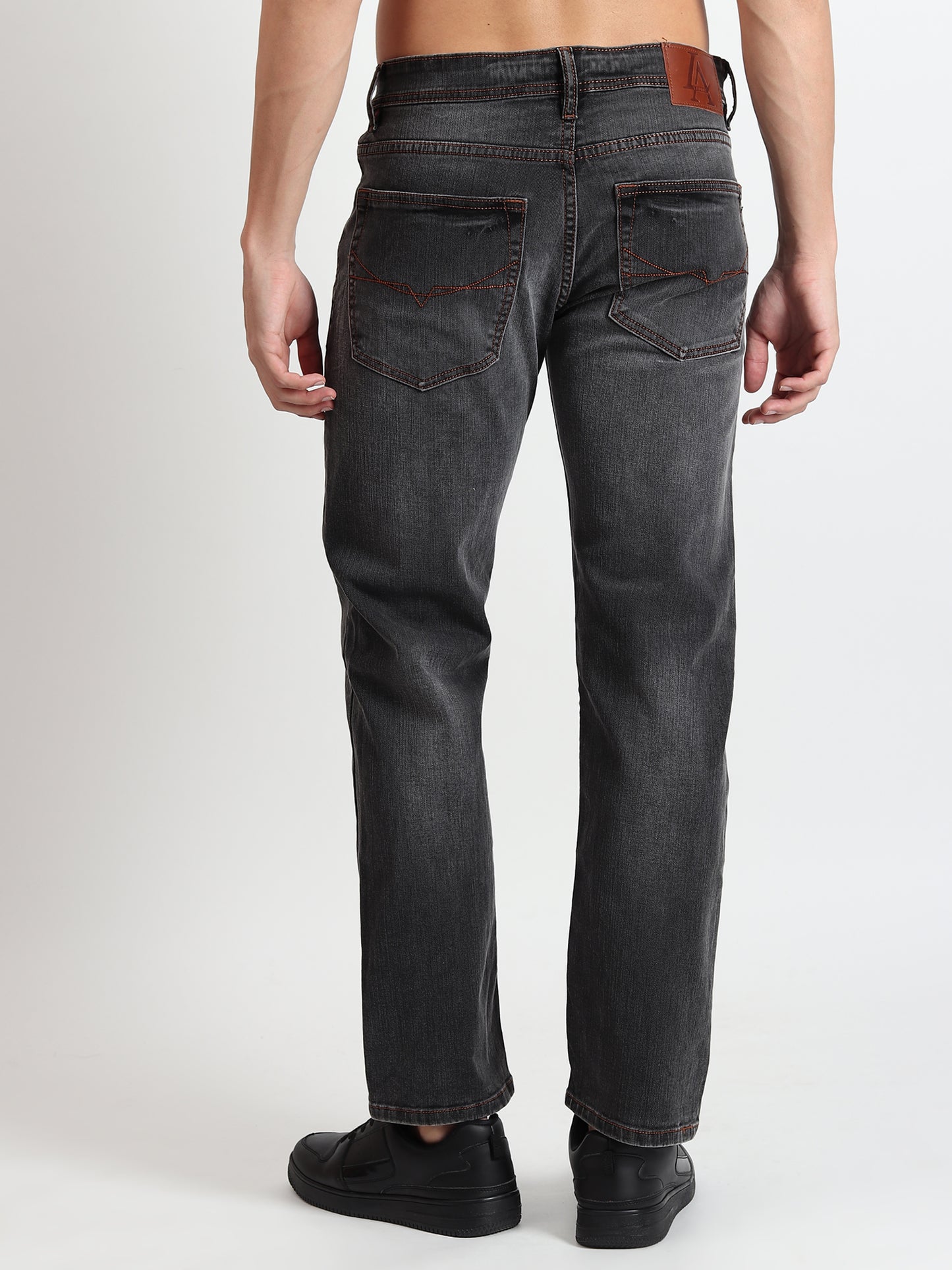 CHARCOAL GREY COMFORT FIT JEANS