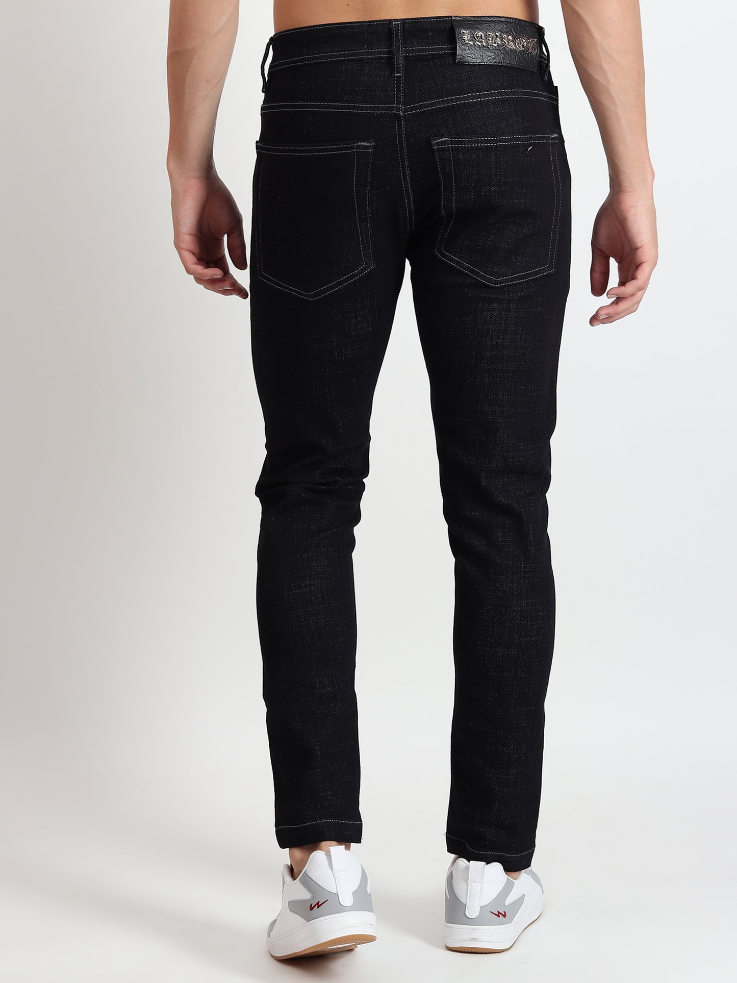 BLACK RAW WASH SKINNY FIT JEANS