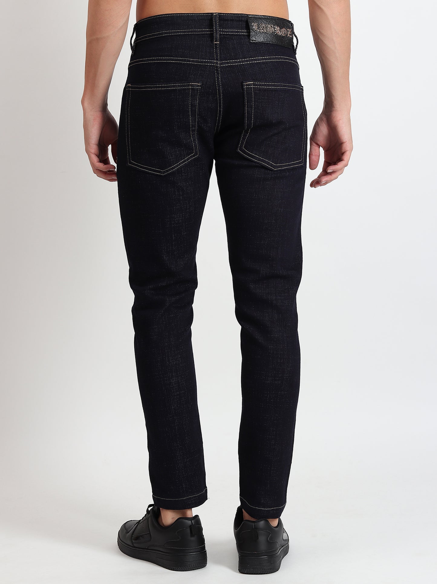 NAVY BLUE RAW WASH SKINNY FIT JEANS