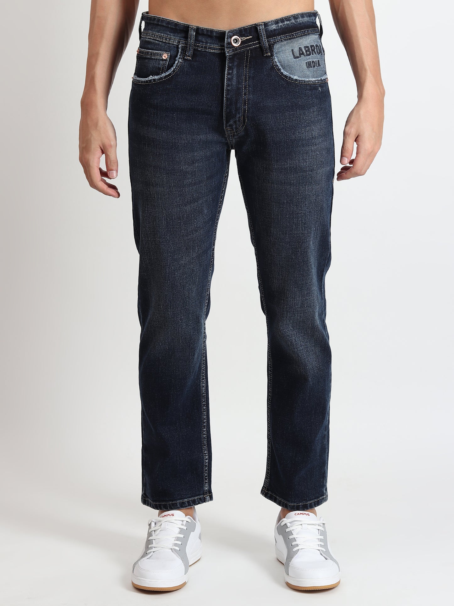 NAVY BLUE COMFORT FIT DENIMS