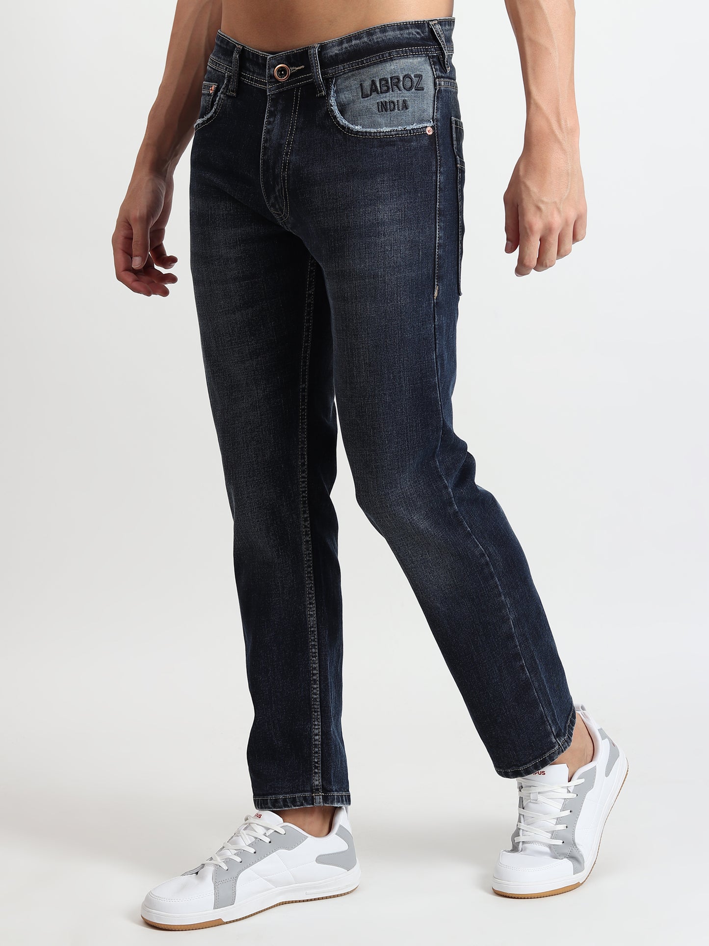 NAVY BLUE COMFORT FIT DENIMS