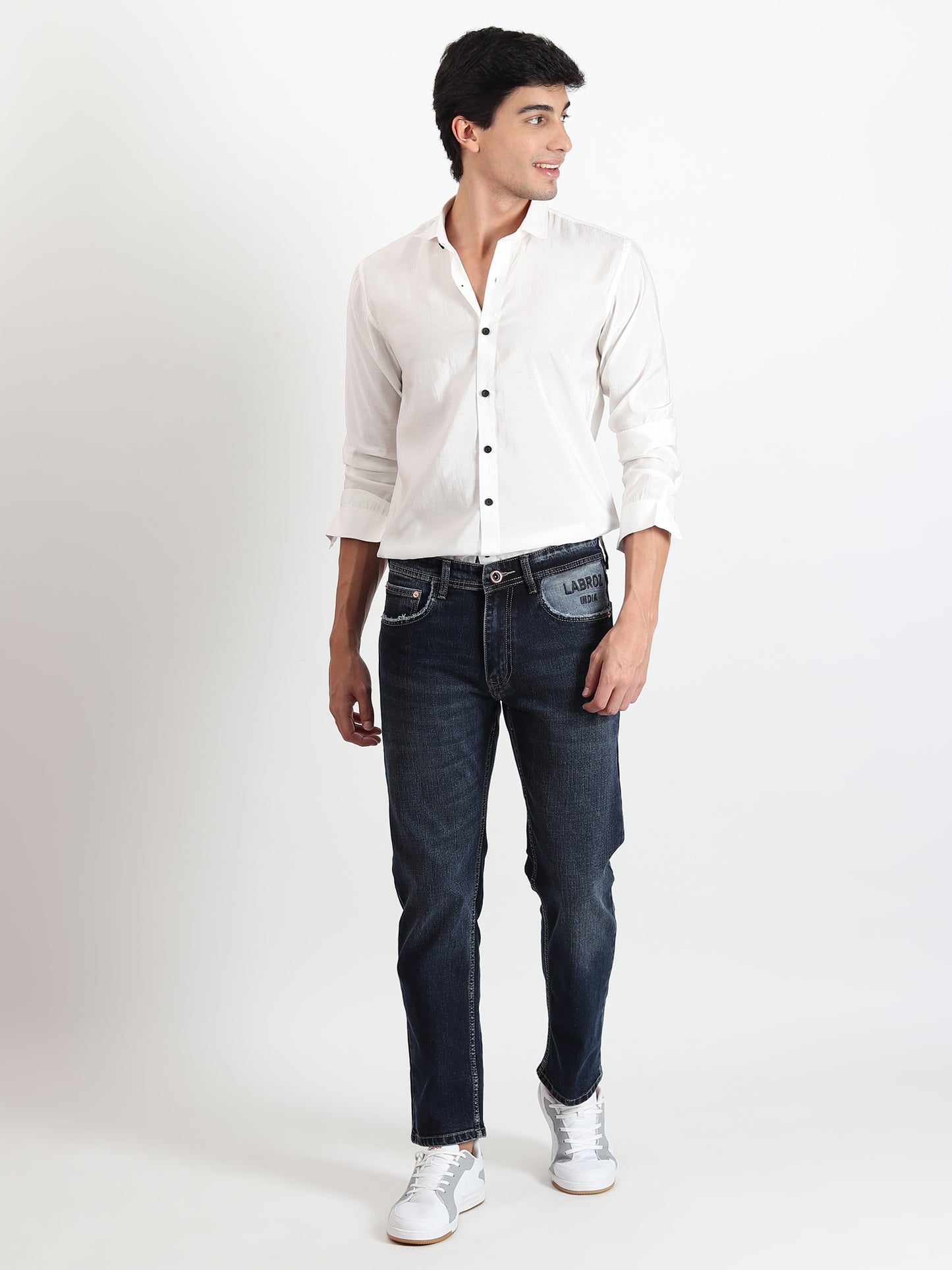 WHITE SOLID SLIM FIT SHIRT