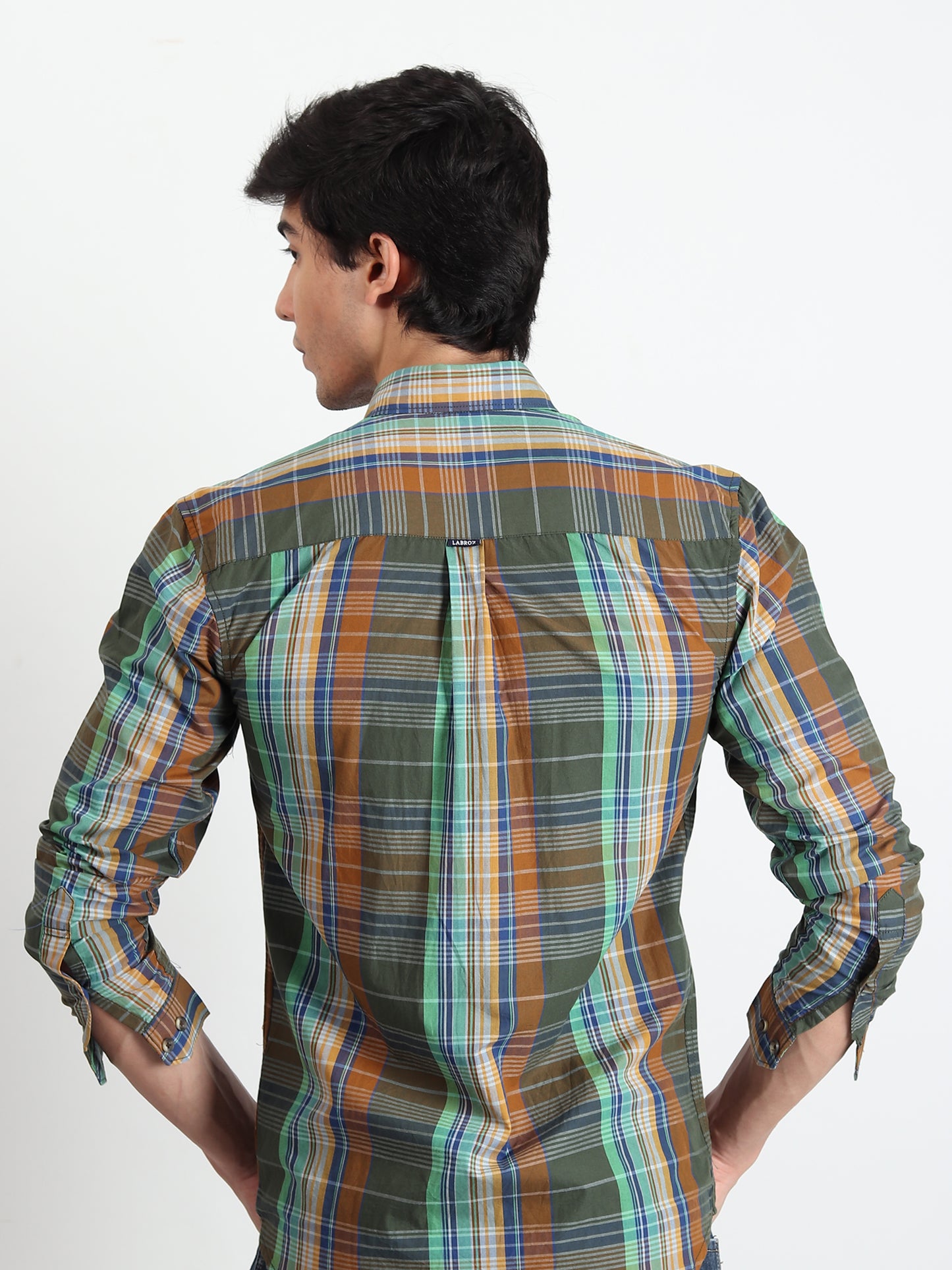 DARK GREEN CHECKS SLIM FIT SHIRT