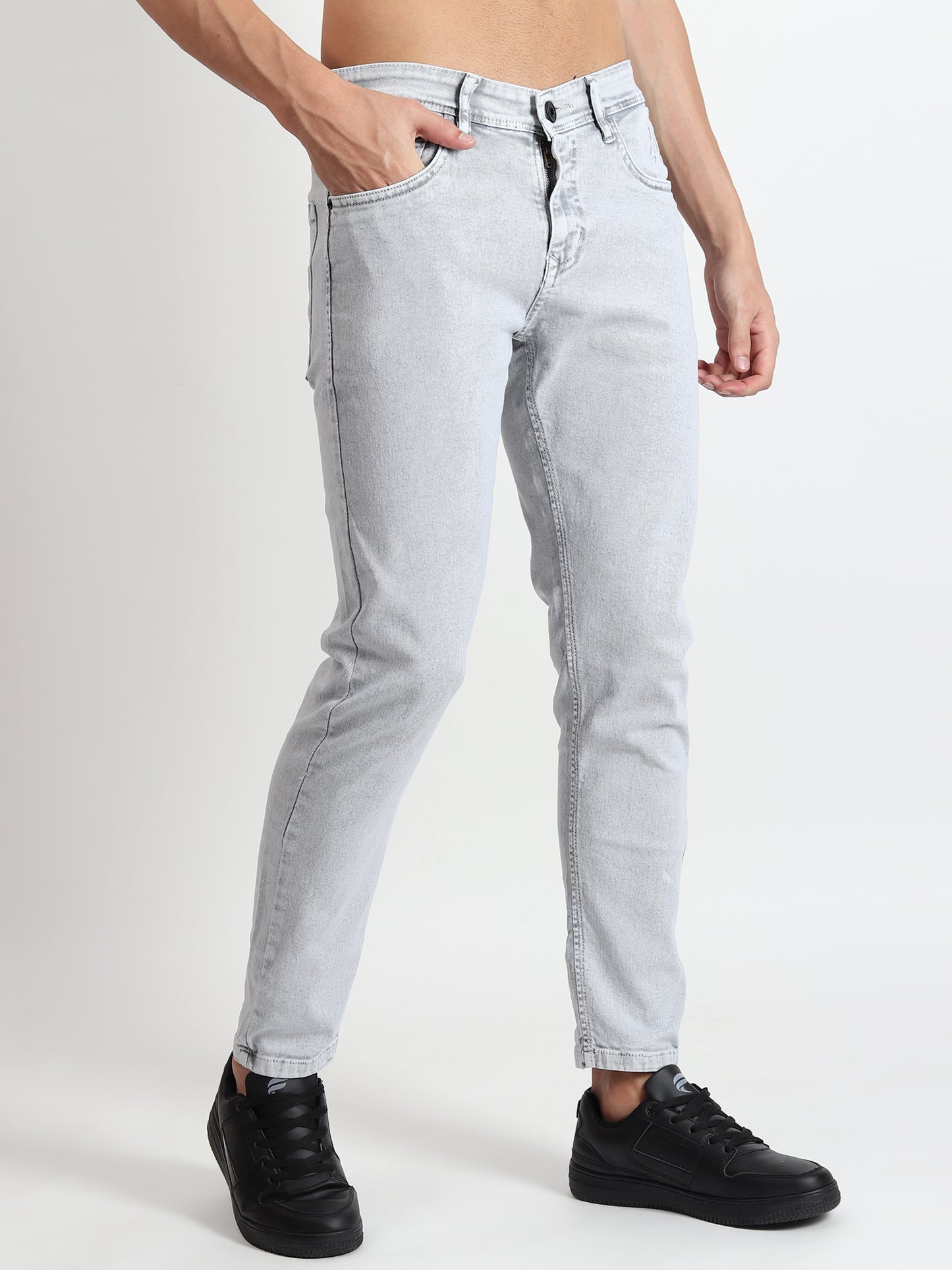 LIGHT GREY SKINNY FIT JEANS