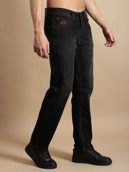 BLACK TINTED COMFORT FIT JEANS