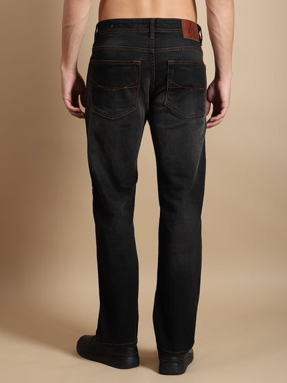 BLACK TINTED COMFORT FIT JEANS