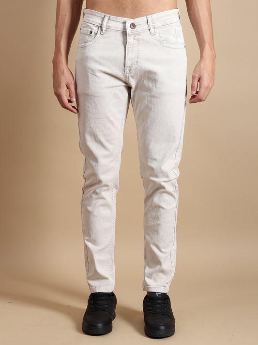 BEIGE SKINNY FIT JEANS