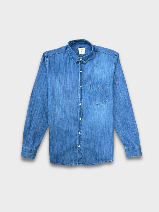 MID BLUE SLIM FIT DENIM SHIRT