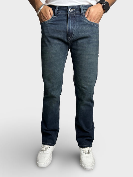 Men's Straight Fit Slate Blue Stretch Denim Jeans