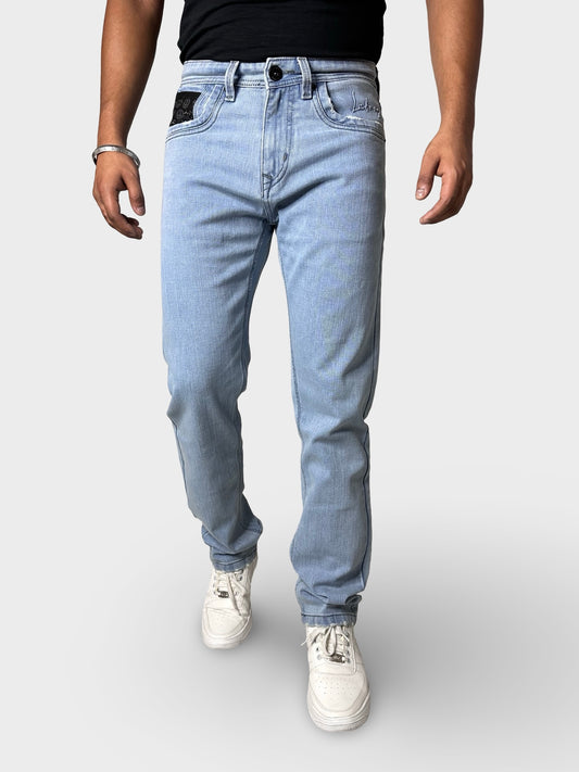 Men's Ice Blue Straight Fit Denim Jeans