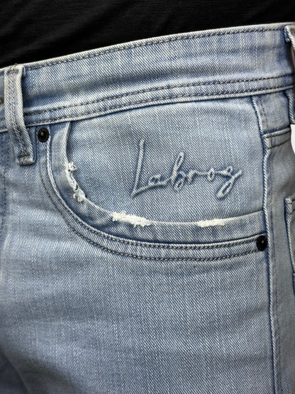 Men's Ice Blue Straight Fit Denim Jeans