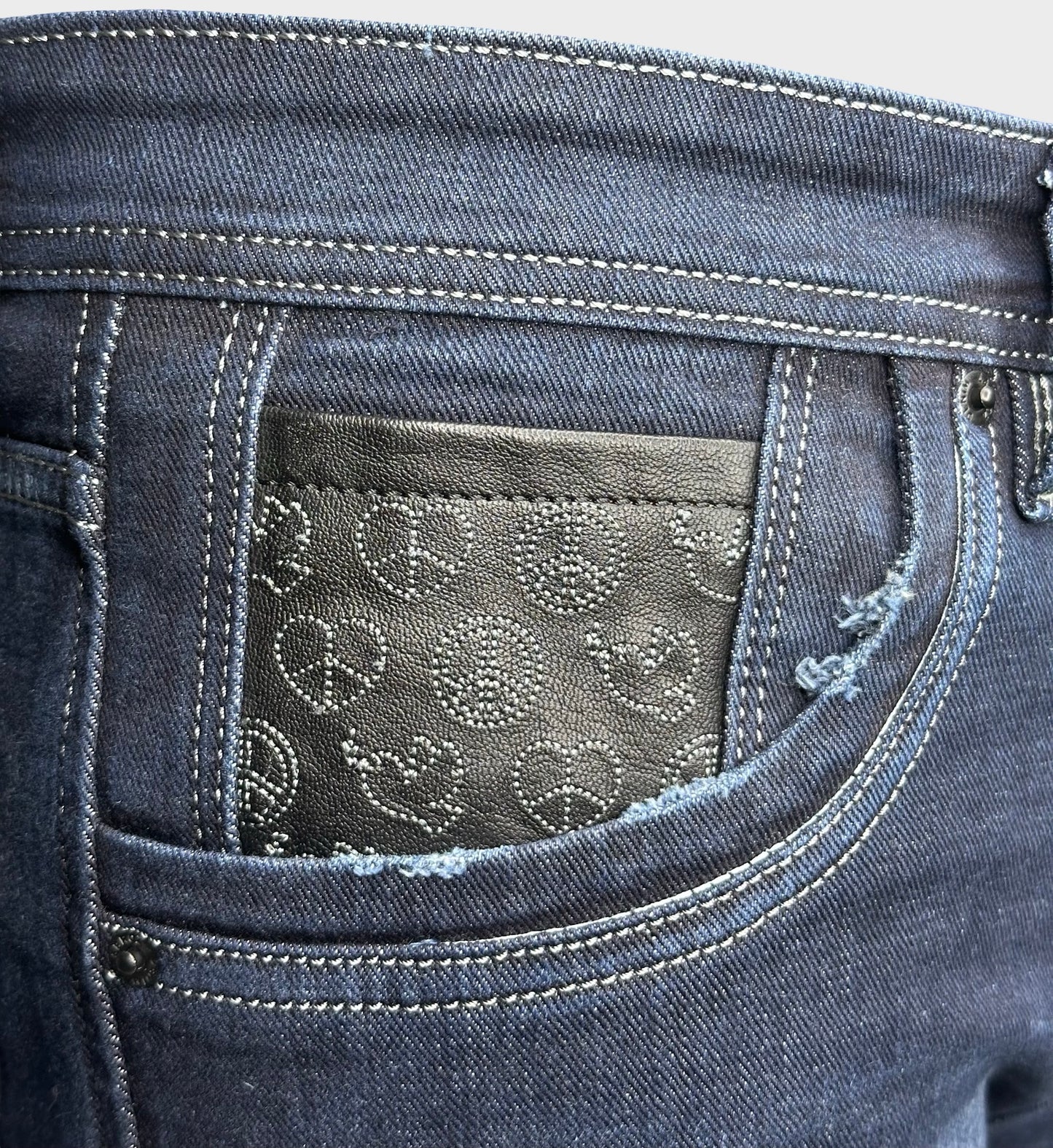 Men's Navy Blue Straight Fit Denim Jeans
